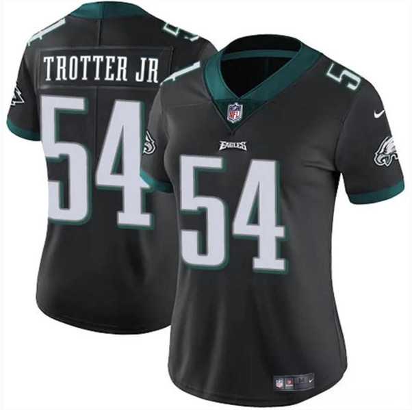 Womens Philadelphia Eagles #54 Jeremiah Trotter Jr Black 2024 Draft Vapor Untouchable Limited Stitched Jersey Dzhi